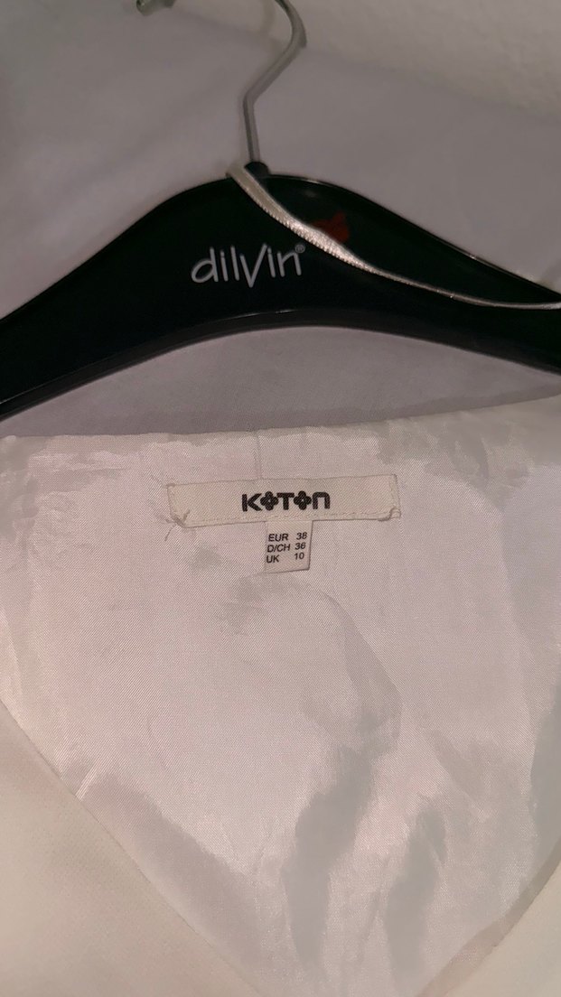 Kemerli mini Beyaz Lacivert Elbise - Görsel 4