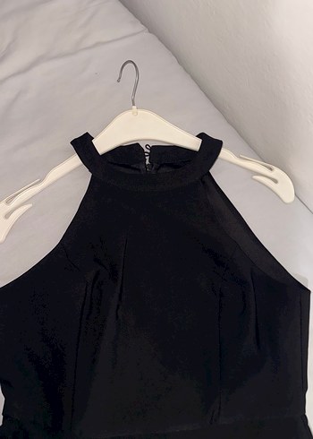 Siyah Drapeli midi Kadın Elbise - Görsel 4