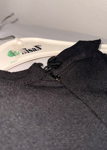 Siyah Drapeli midi Kadın Elbise - Görsel 6