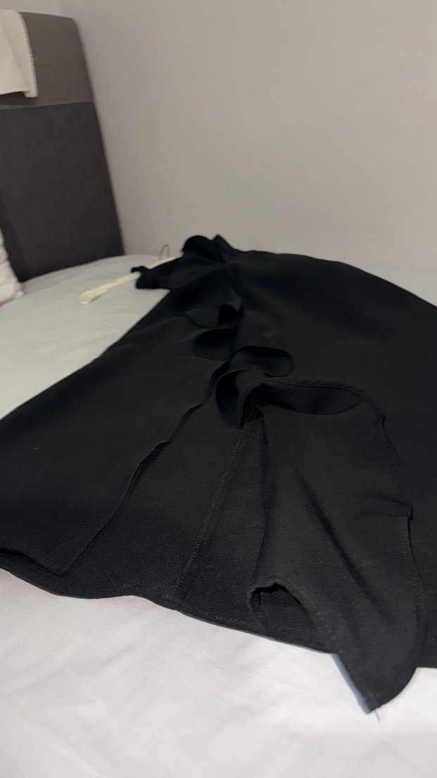 Siyah Drapeli midi Kadın Elbise - Görsel 5