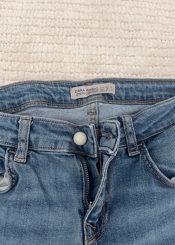 Düğmeli Mavi Kadın Midi Boy Kot Pantolon - Görsel 3