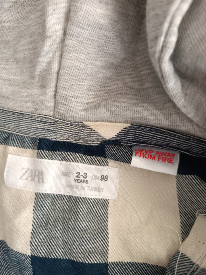 Erkek Çocuk Gri Kareli Uzun Kollu Gömlek - Görsel 4