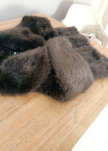 Kahverengi Kürk Detaylı Kadın Mont - Görsel 4