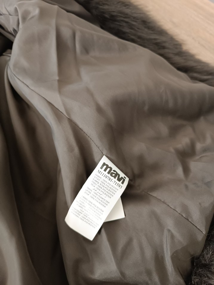 Kahverengi Kürk Detaylı Kadın Mont - Görsel 5