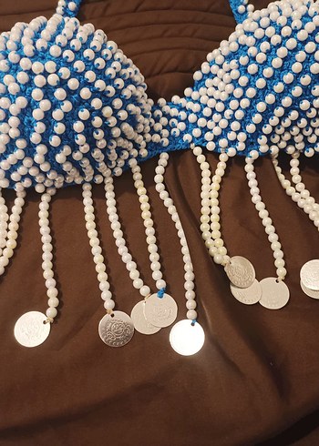 Mavi Boncuklu Bohem Kadın El Zinciri - Görsel 3