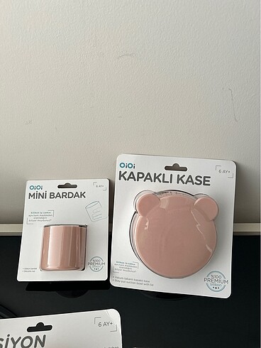  Beden pembe Renk Oioi ek gıda silikon kase / tabak / bardak / kaşık seti