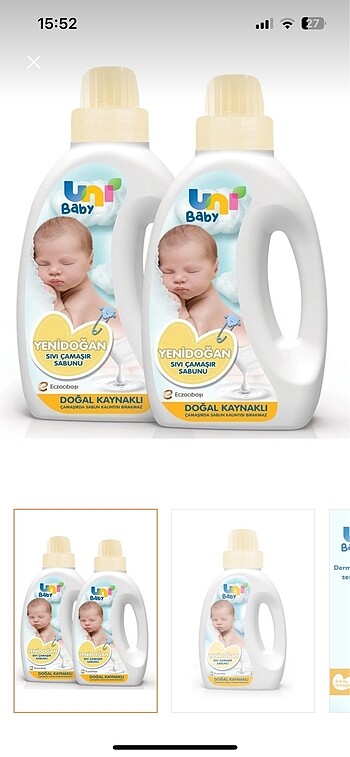 Uni baby yenidoğan çamaşır sabunu / deterjanı