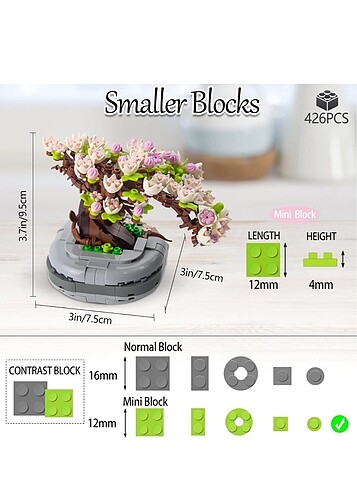 Diğer Sukulent bitki yapım blokları legoları
