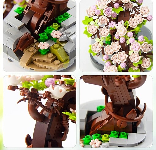  Beden Renk Sukulent bitki yapım blokları legoları