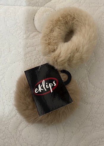 Bej Kürklü Kadın Saç Lastiği - Görsel 2