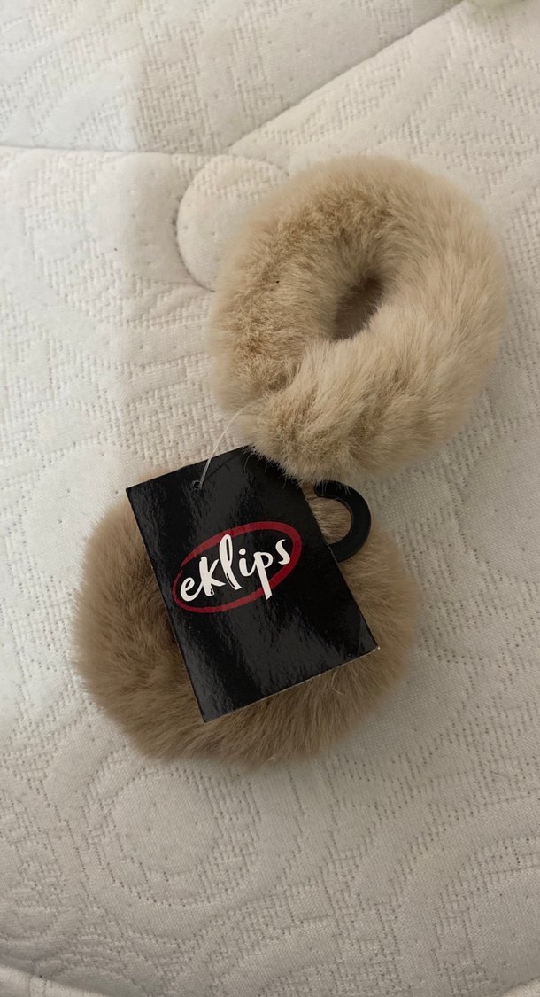 Bej Kürklü Kadın Saç Lastiği - Görsel 2