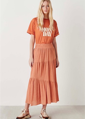 Somon Pilili Uzun Keten Etek - Görsel 2