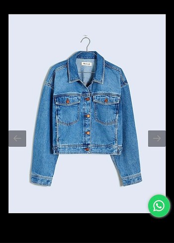 Düğmeli Mavi Kadın Kot Ceket - Görsel 3