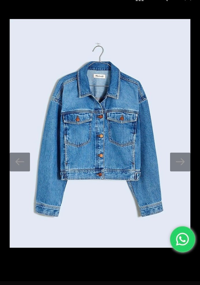 Düğmeli Mavi Kadın Kot Ceket - Görsel 3