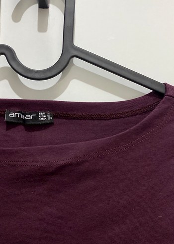 Bordo Kadın Basic Uzun Kollu Bluz - Görsel 2