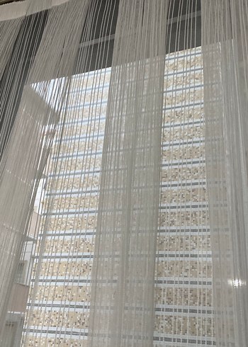 Beyaz Çizgili Modern Tül Perde - Görsel 5