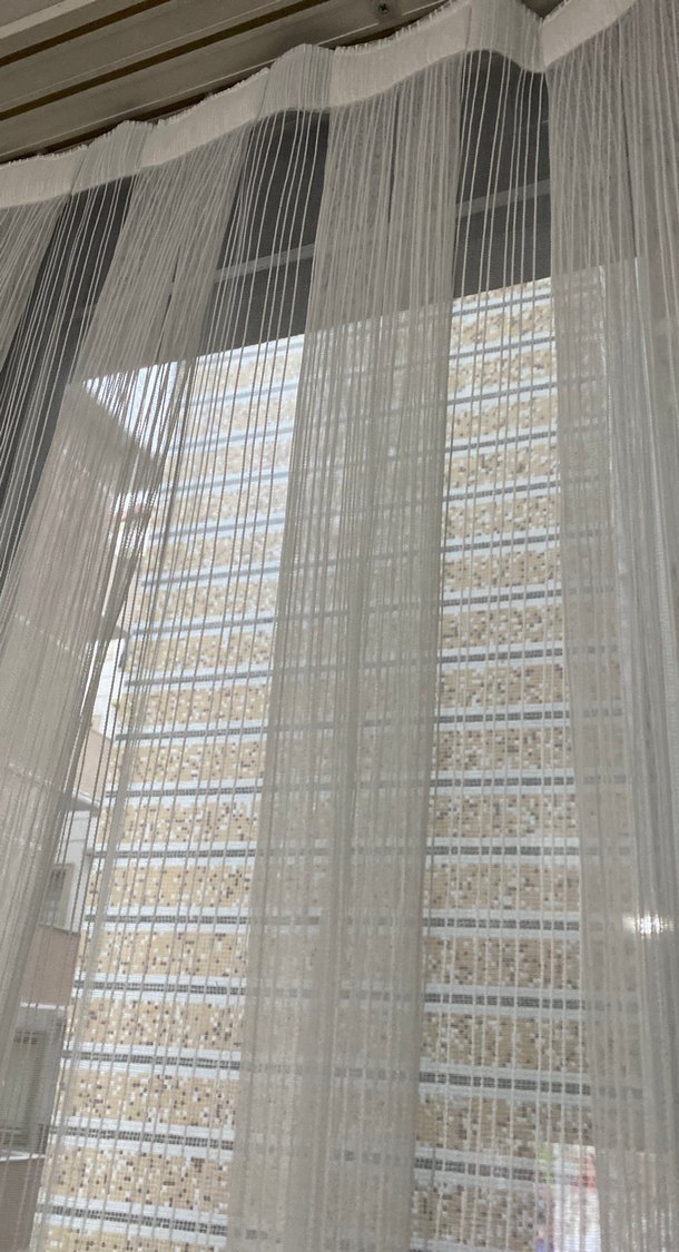 Beyaz Çizgili Modern Tül Perde - Görsel 5