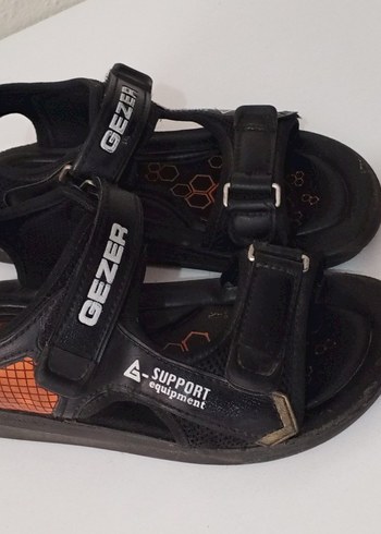 GEZER Siyah Erkek Çocuk Kemerli Sandalet - Görsel 3