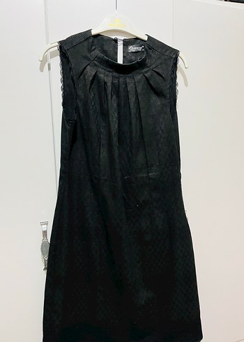 Siyah Kolsuz Ofis Elbisesi - Görsel 5