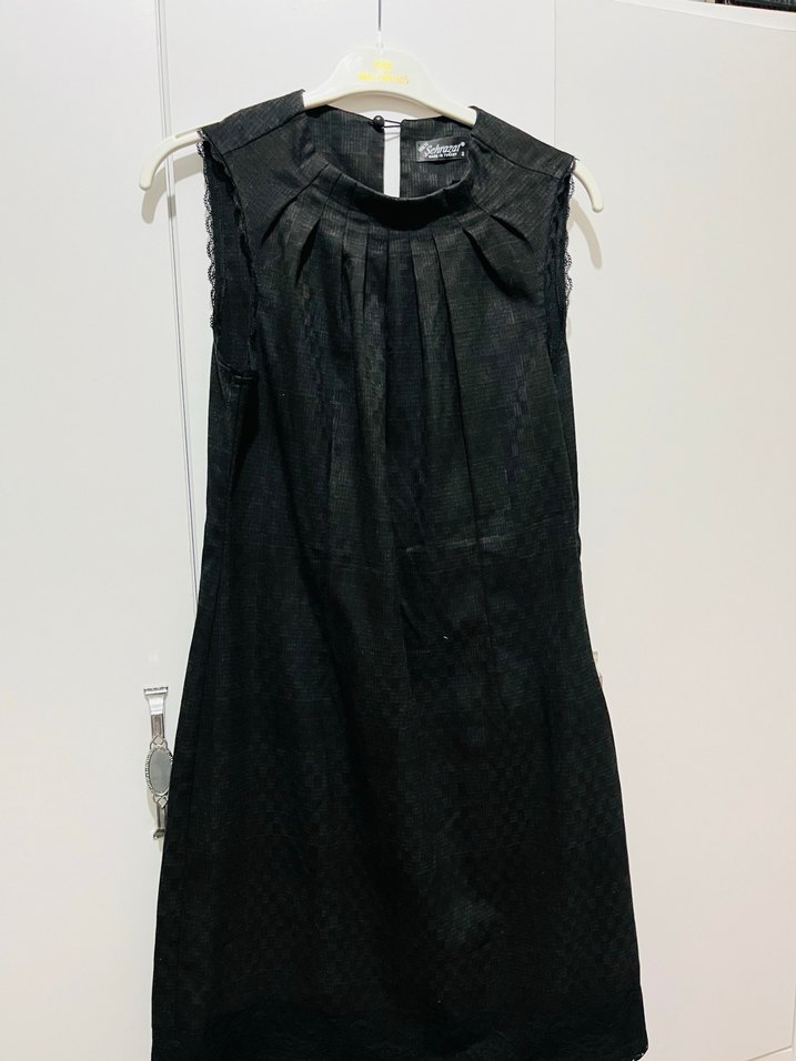 Siyah Kolsuz Ofis Elbisesi - Görsel 5