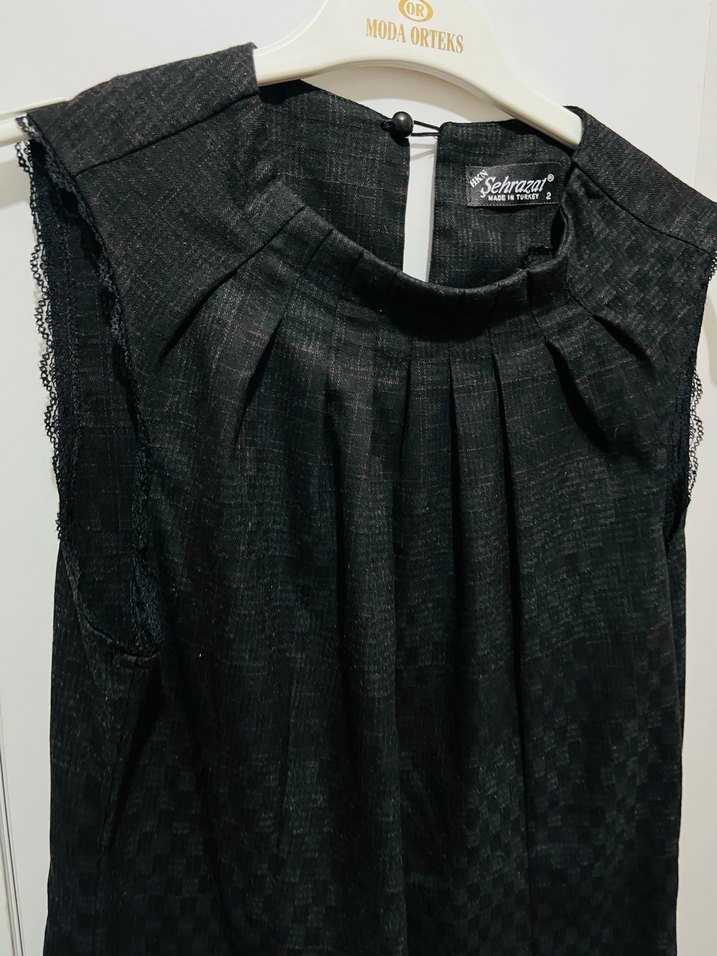 Siyah Kolsuz Ofis Elbisesi - Görsel 4