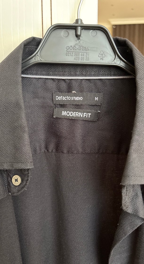 Düğmeli Siyah Erkek Keten Gömlek - Görsel 2