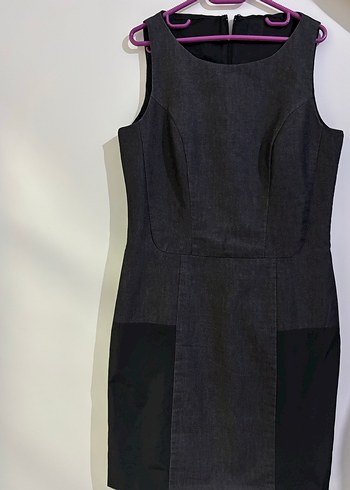 Siyah Diz Üstü Ofis Elbisesi - Görsel 2