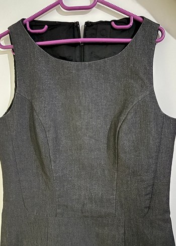 Siyah Diz Üstü Ofis Elbisesi - Görsel 4