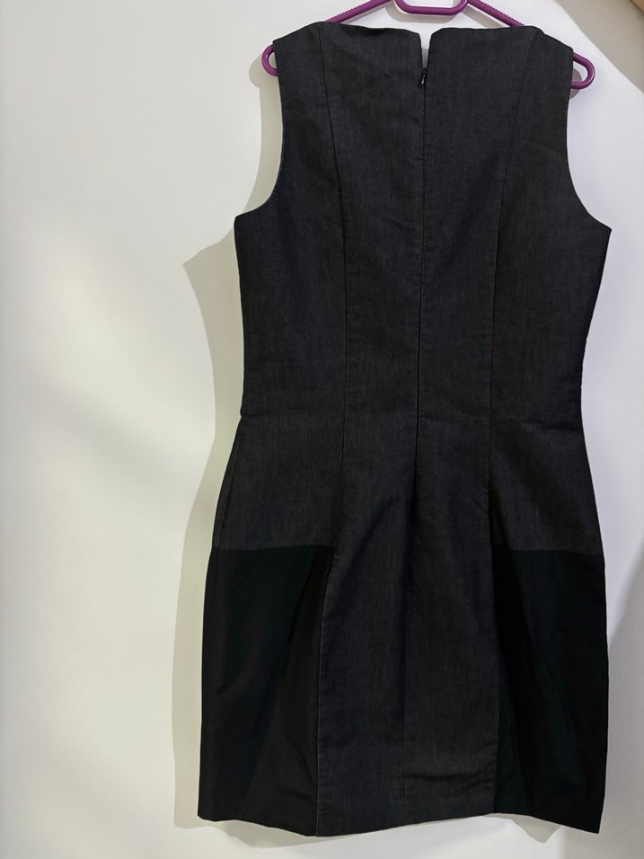 Siyah Diz Üstü Ofis Elbisesi - Görsel 3