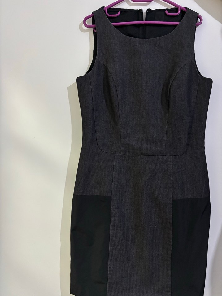 Siyah Diz Üstü Ofis Elbisesi - Görsel 2