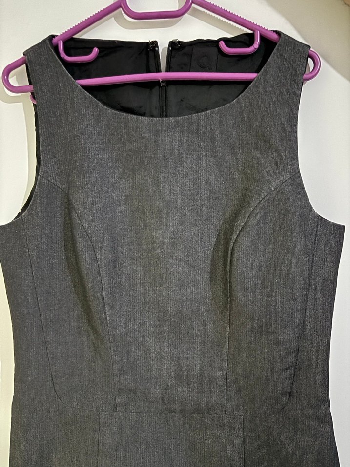 Siyah Diz Üstü Ofis Elbisesi - Görsel 4