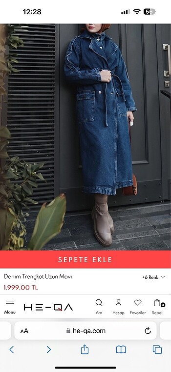 Heqa trençkot denim