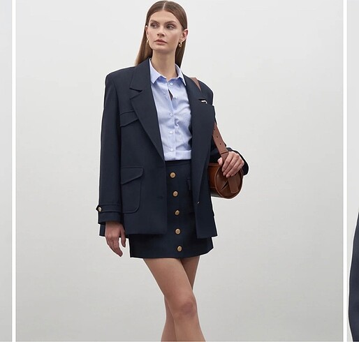 Mathilda Lacivert blazer ceket