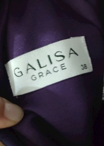 Parlak Mor V Yakalı Uzun Drapeli Abiye Elbise - Görsel 4