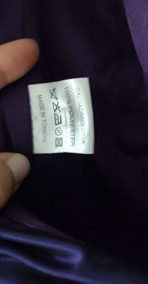 Parlak Mor V Yakalı Uzun Drapeli Abiye Elbise - Görsel 5