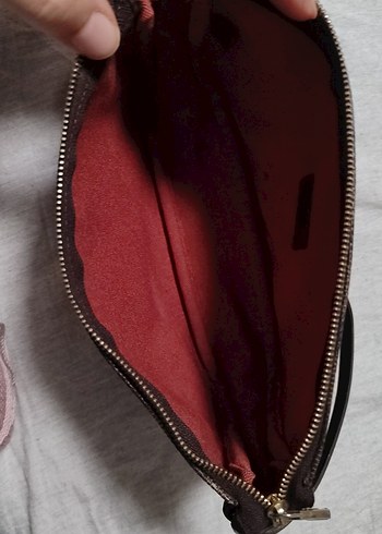 Kahverengi Kareli Deri Kadın Çantası - Görsel 5