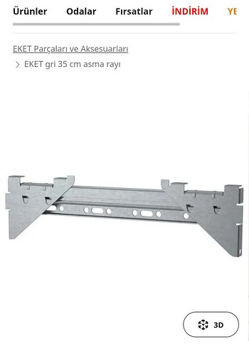 Ikea EKET 35 cm Gri Asma Rayı - Görsel 2