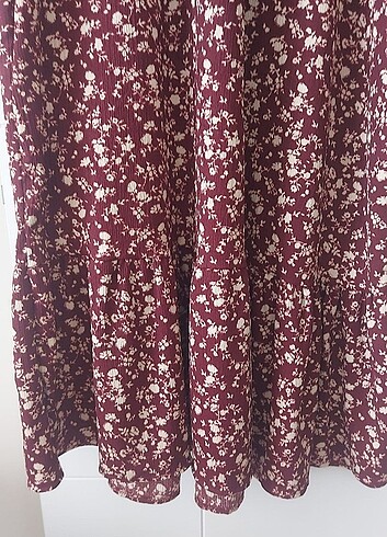 l Beden bordo Renk Mango elbise