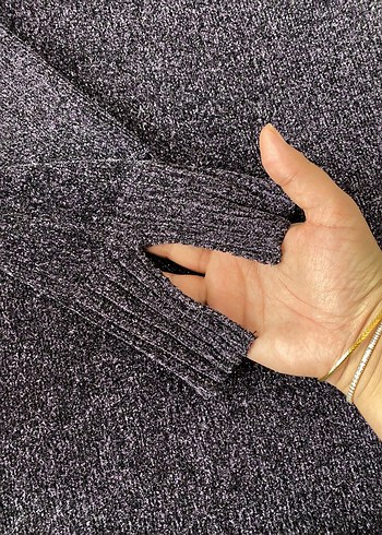 xxl Beden Mor Triko Boğazlı Kadın Kazak
