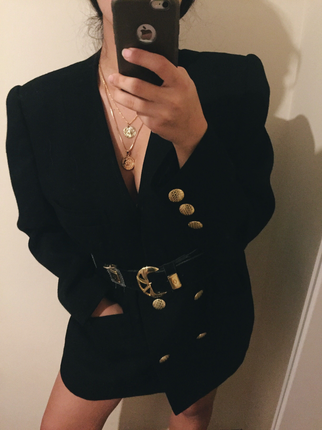 Çift düğmeli vintage blazer
