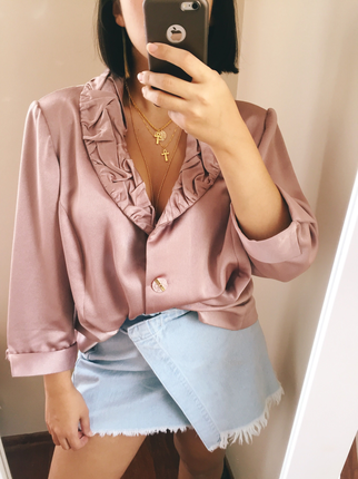 Vintage Love Vintage Saten Ceket Tarzı Gömlek