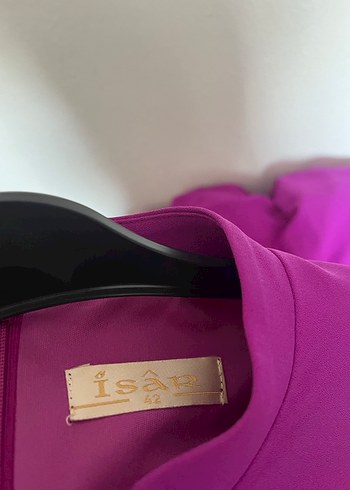 Uzun Mor Drapeli Kadın Elbise - Görsel 3