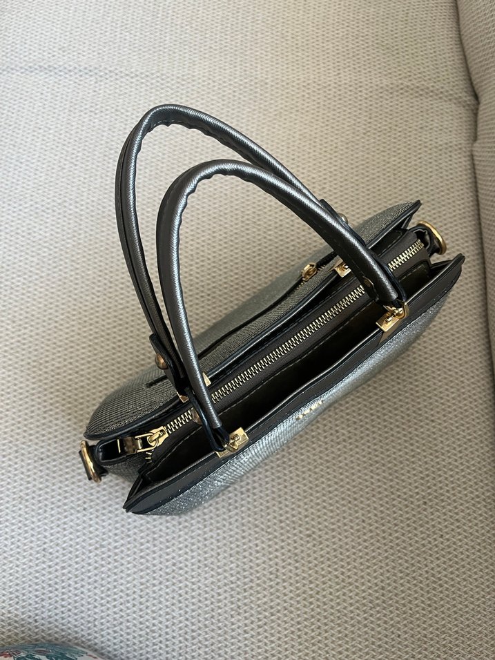 Allure Gri Modern şık  pırıltılı Kadın Çanta - Görsel 3