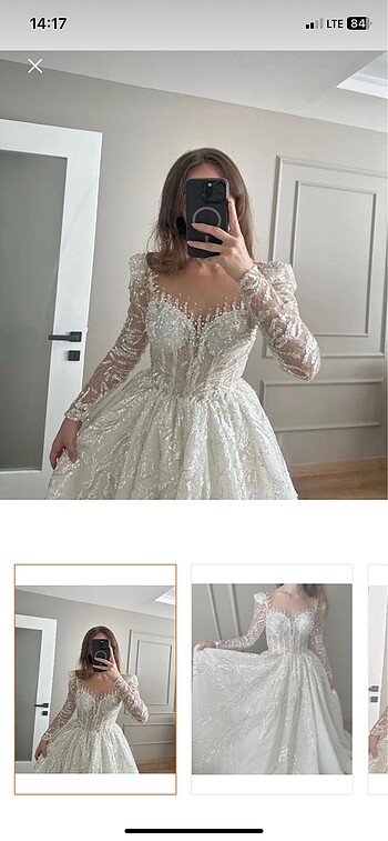 Prenses üstü açık gelinlik