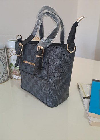 Louis Vuitton Gri Desenli Modern Klasik Kadın Deri Çanta