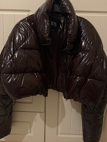 m Beden bordo Renk zara crop sisme mont