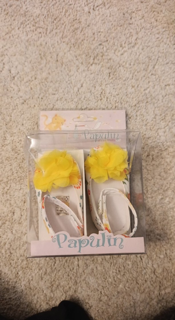 Sarı Fırfırlı Kız Bebek İlk Adım Ayakkabısı - Görsel 2