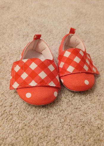Kırmızı Kareli Kız Bebek İlk Adım Ayakkabısı - Görsel 2