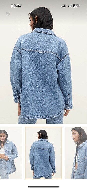 s Beden Oversize denim ince ceket