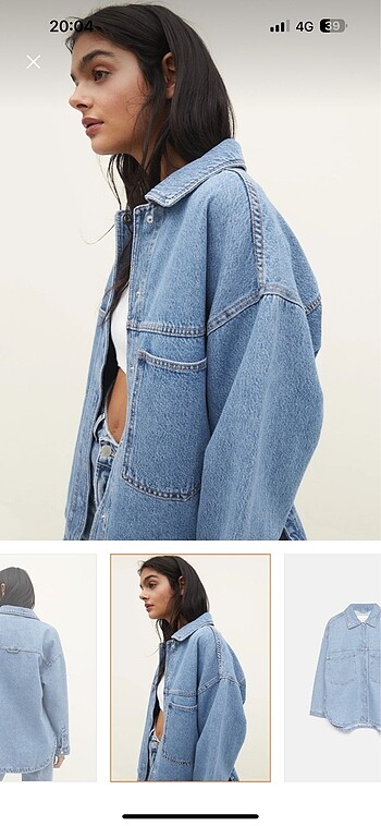 s Beden mavi Renk Oversize denim ince ceket